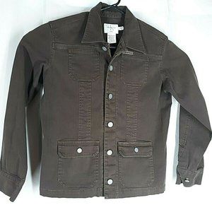 Womens Calvin Klein Jean jacket Brown Sz S petite